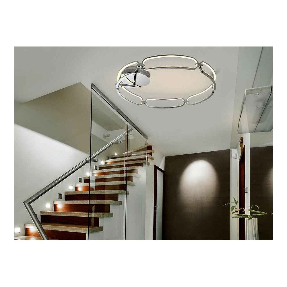plafon led COLETTE Ø80 acabado cromo SCHULLER