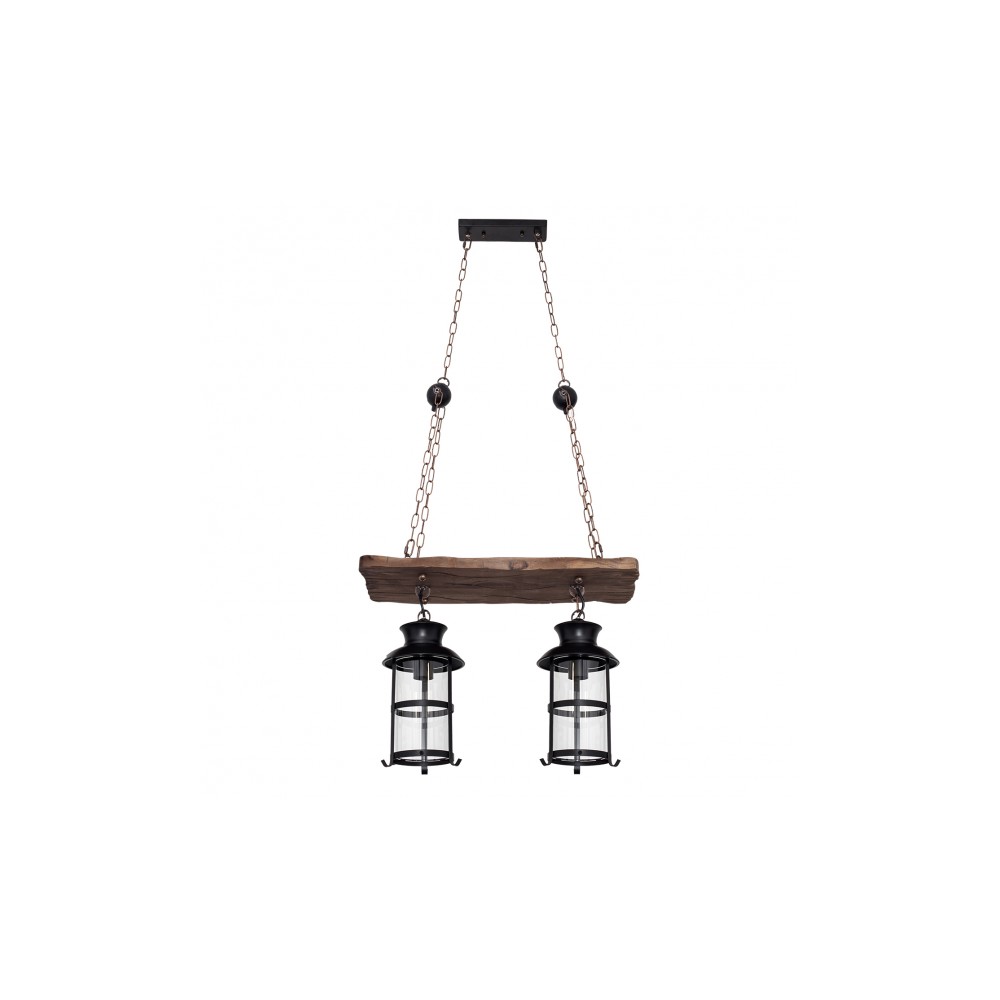 Pendentif Rustico Cortijo 2xe27 Marron