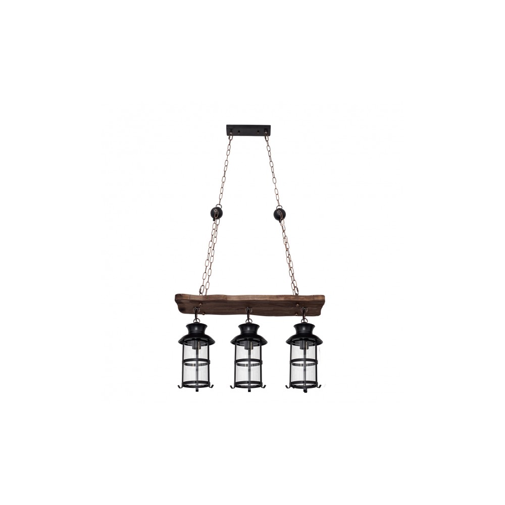Pendant Rustico Cortijo 3xe27 Marron