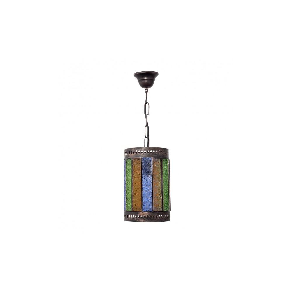 Pendentif Artisanal Casablanca 1xe27 Marron/colores Regx18d