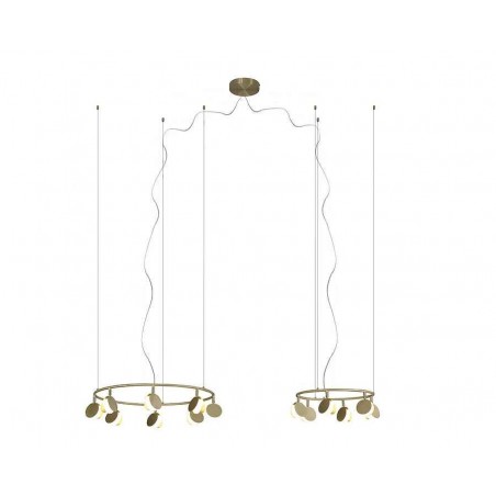 Lampada doppia con 14 luci LED modello SHELL oro MANTRA