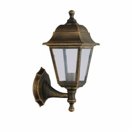 Lampada da Parete da Esterno Basil 1xe27 Oro Antico Ip44 Policarbonato 35x15x19,7