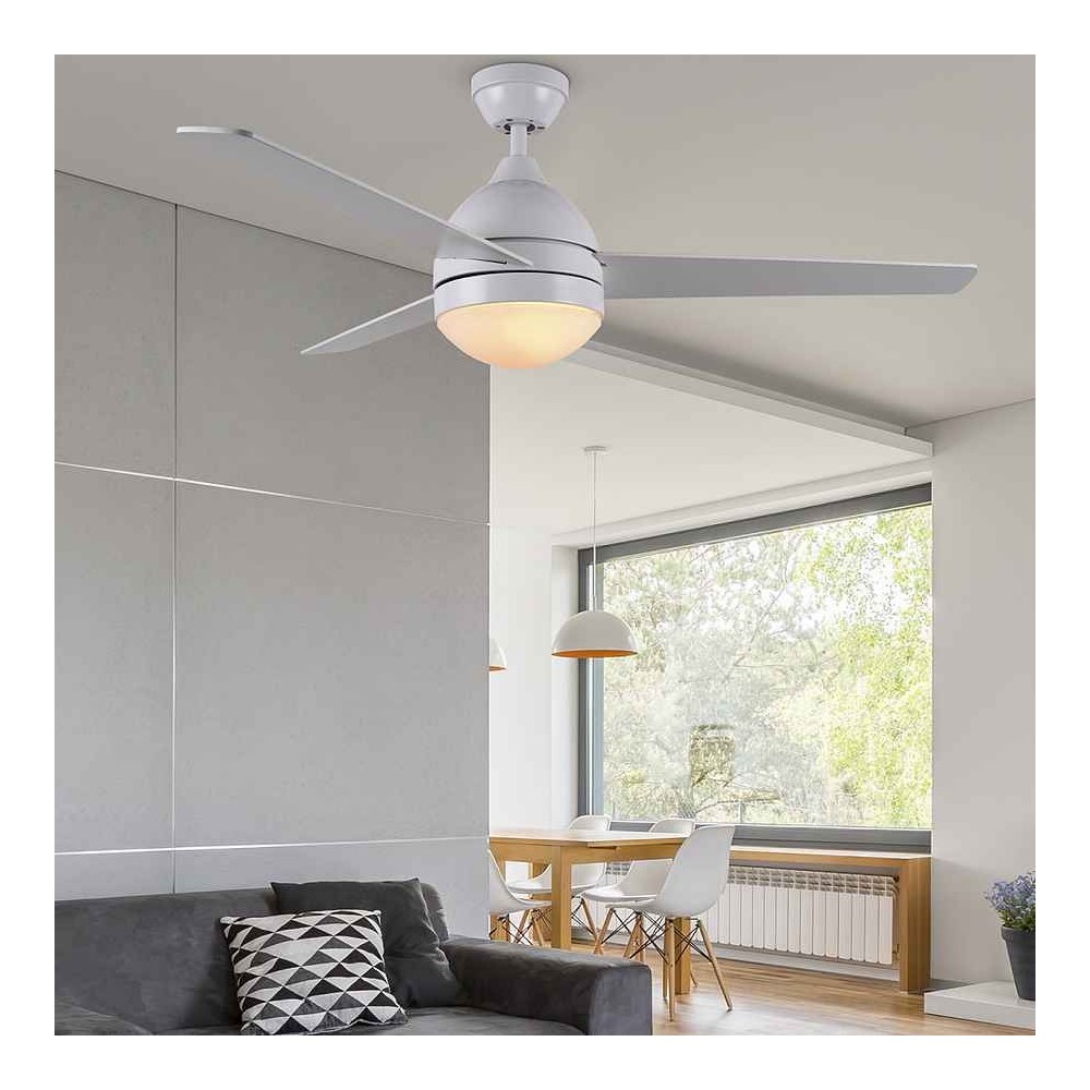 Ventilatore AC ALISIO argento albero con luce e telecomando Fabrilamp