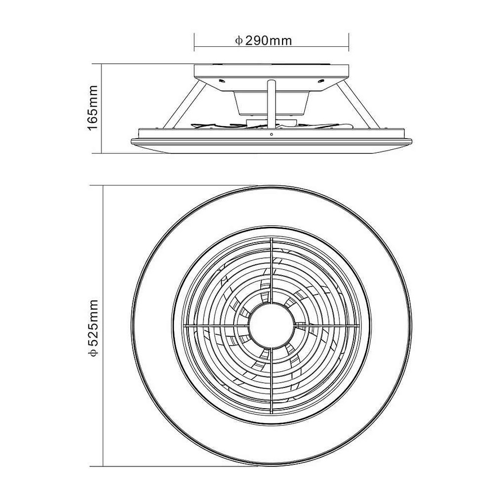 Ventilatore DC ALISIO MINI nero LED dimmabile