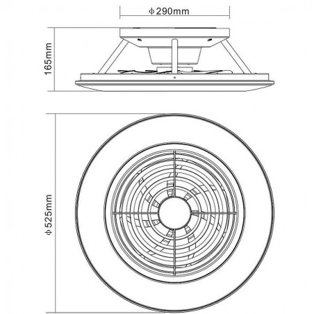 Ventilatore DC ALISIO MINI nero LED dimmabile