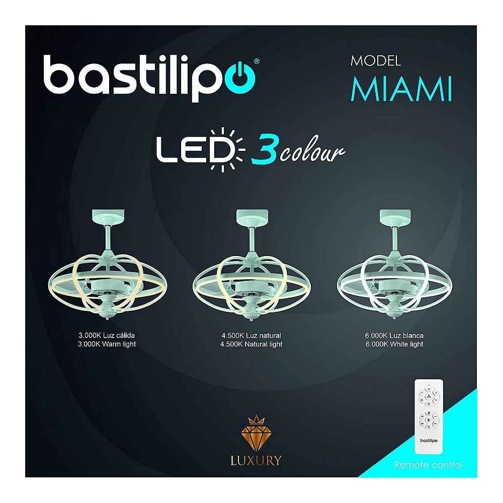 DC MIAMI white temporizer led 3 temperatures reverse function Bastilip