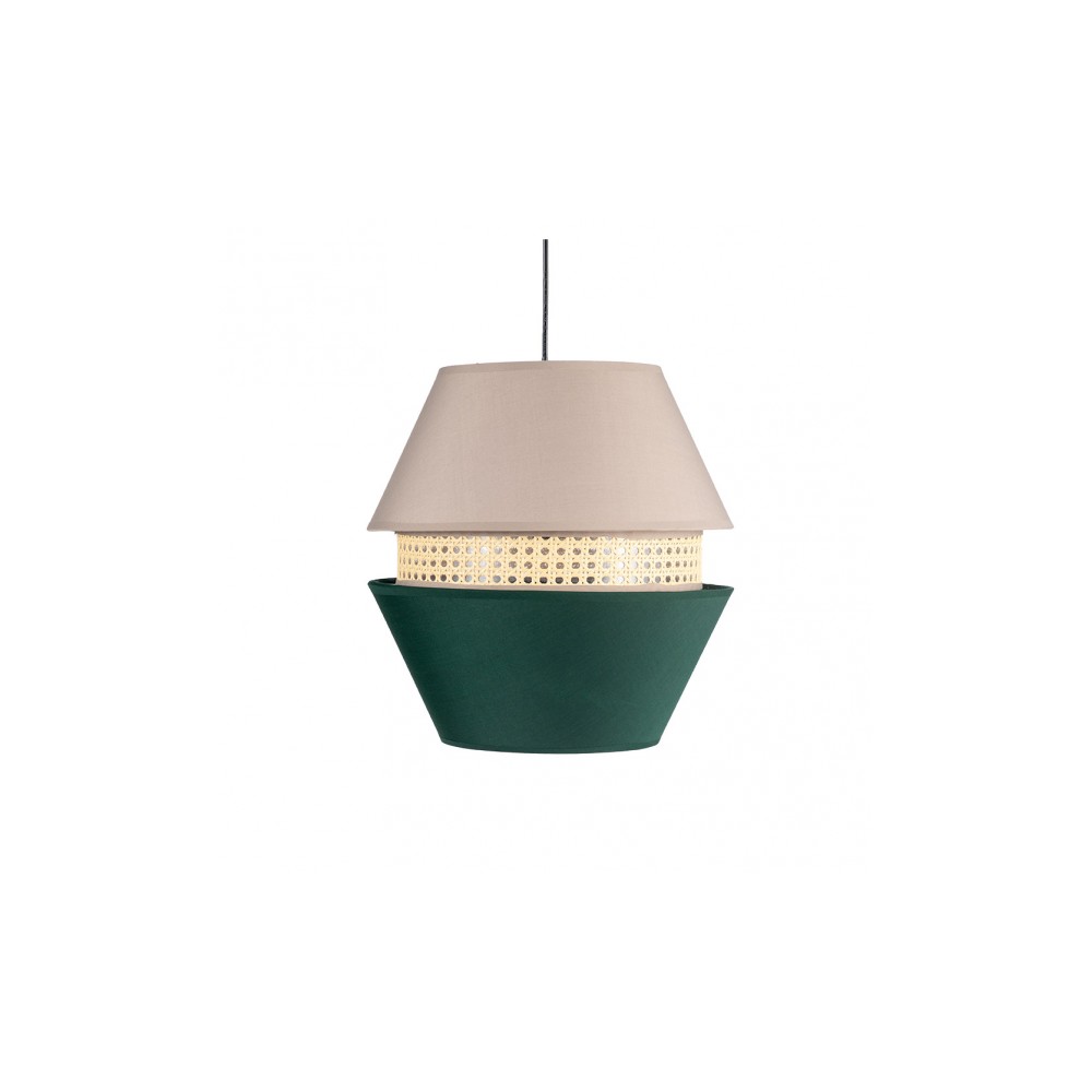 Pendente 3 Schermi Trajan1xe27 Verde / Beige Regx35x35 Cm