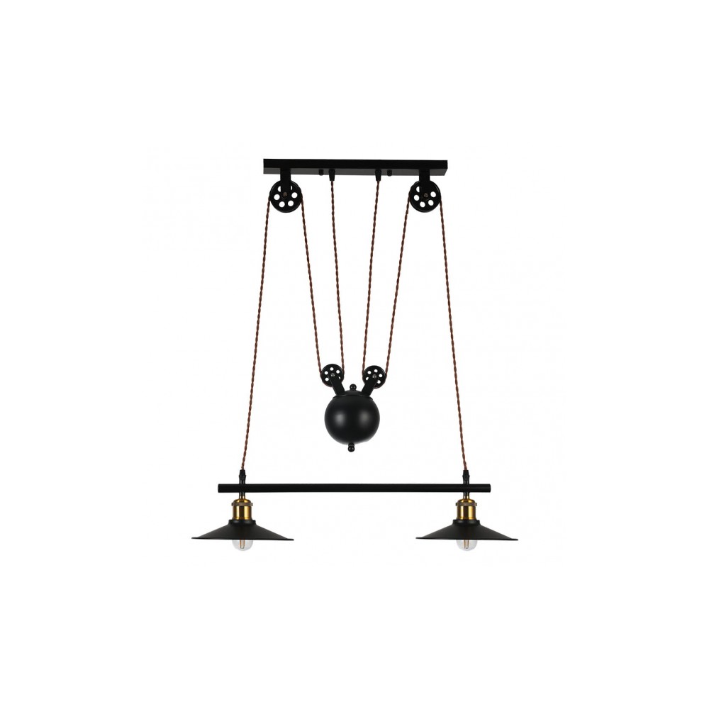 Pendentif Triguero 2xe27 Black Regx22x70 Cm