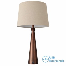 Desktop Pearl 1xe27 Marrone 61x33d Porta USB