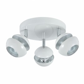 Plafon Beethoven 3xgu10 Blanc/argent 14x22x22 Cm