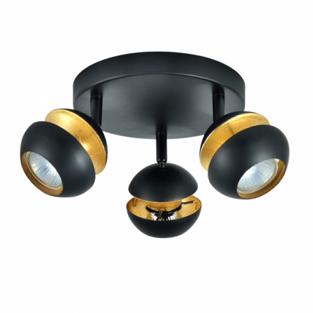 Plafon Beethoven 3xgu10 Black/gold 14x22x22 Cm