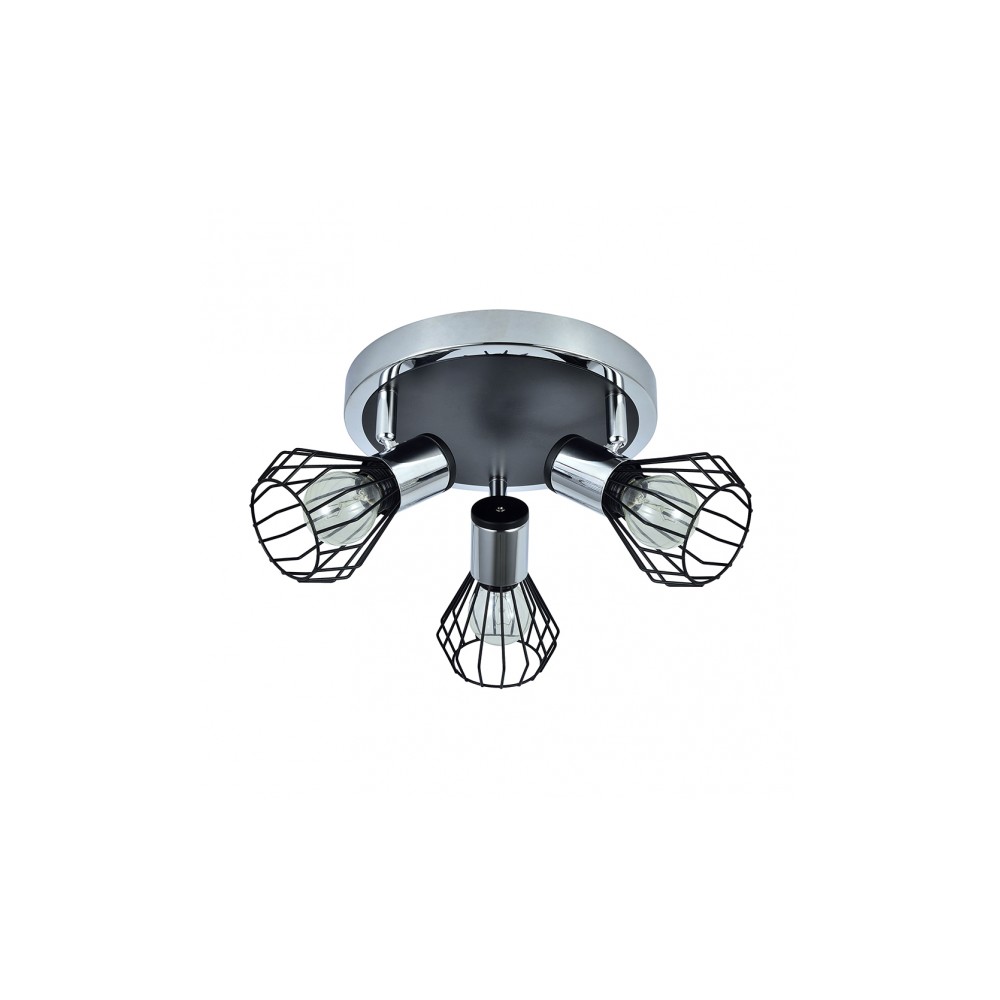 Plafon Mateo 3xe14 Chrome/black 15x28x28 Cm