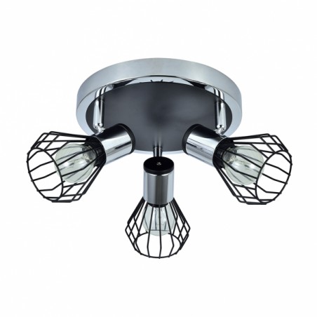 Plafon Mateo 3xe14 Chrome/black 15x28x28 Cm