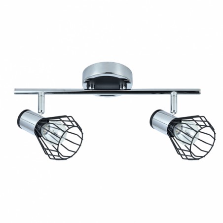 Regleta Mateo 2xe14 Chrome/black 15x36,5x8,5 Cm