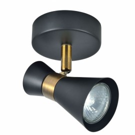 Foco Maximo 1xgu10 Noir/ Cuir 15x12x8,5 Cm