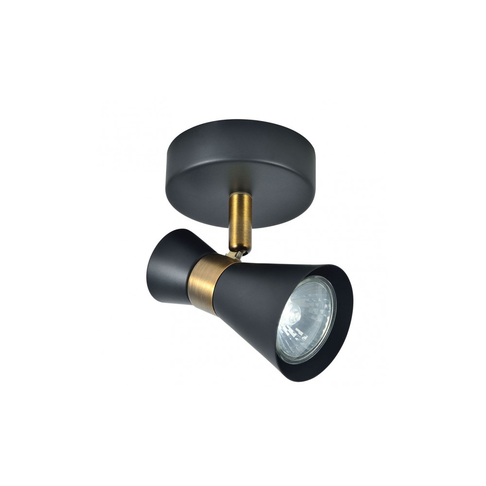 Foco Maximo 1xgu10 Noir/ Cuir 15x12x8,5 Cm