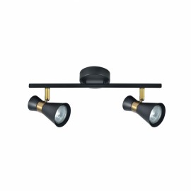 Maximo 2xgu10 Noir / cuir 15x36,5x8,5 Cm