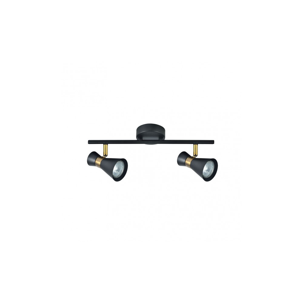 Maximo 2xgu10 Noir / cuir 15x36,5x8,5 Cm