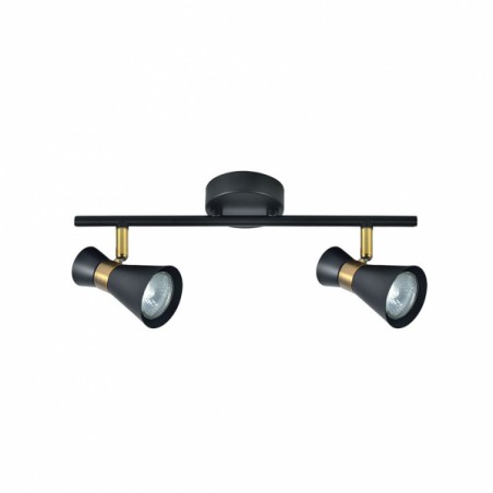 Maximo 2xgu10 Black / Leather 15x36,5x8,5 Cm