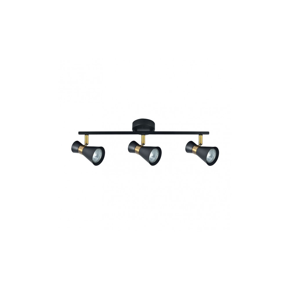 Maximo 3xgu10 Noir / cuir 15x48,5x8,5 Cm