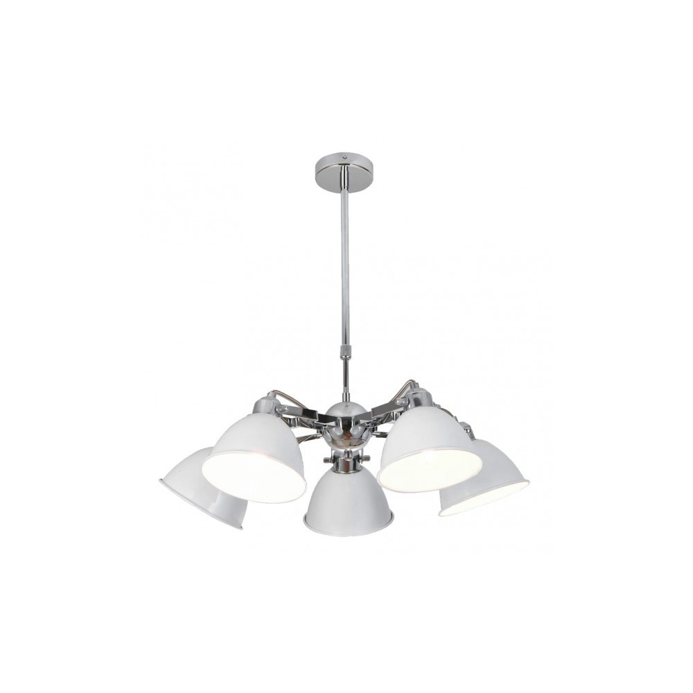 Lampada Buri 5xe27 Bianco/cromo Regx52x52 Cm