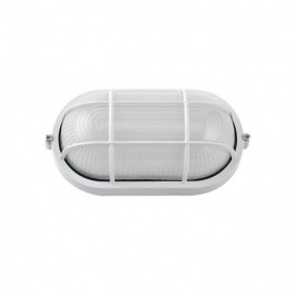 Appliquer Ext. Oval Aluminium Apus Peq. 1xe27 Blanc 9x21x10.5 Cm Ip44