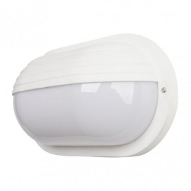 Aplique Ext.oval Canopus Peq.1xe27 Policar.blanco 10x26x15 Cm Ip44