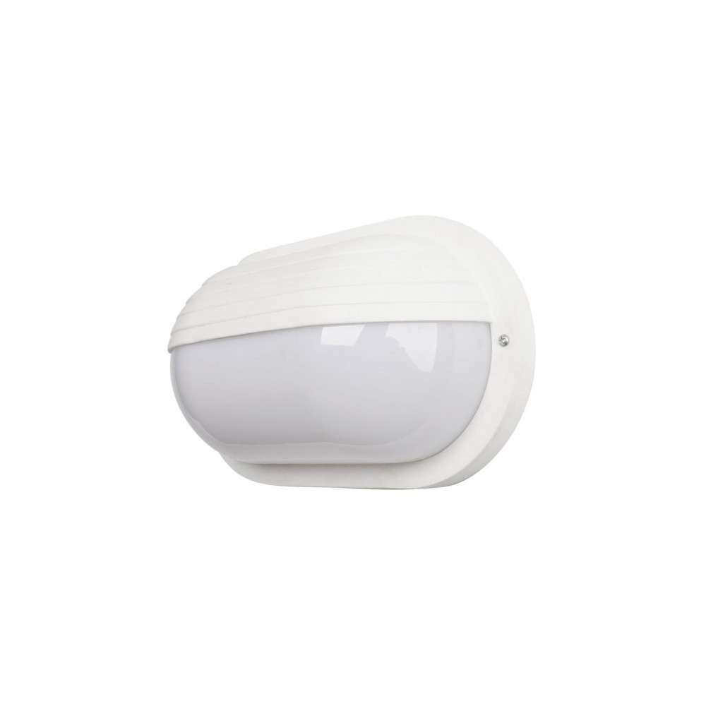 Aplique Ext.oval Canopus Peq.1xe27 Policar.blanco 10x26x15 Cm Ip44