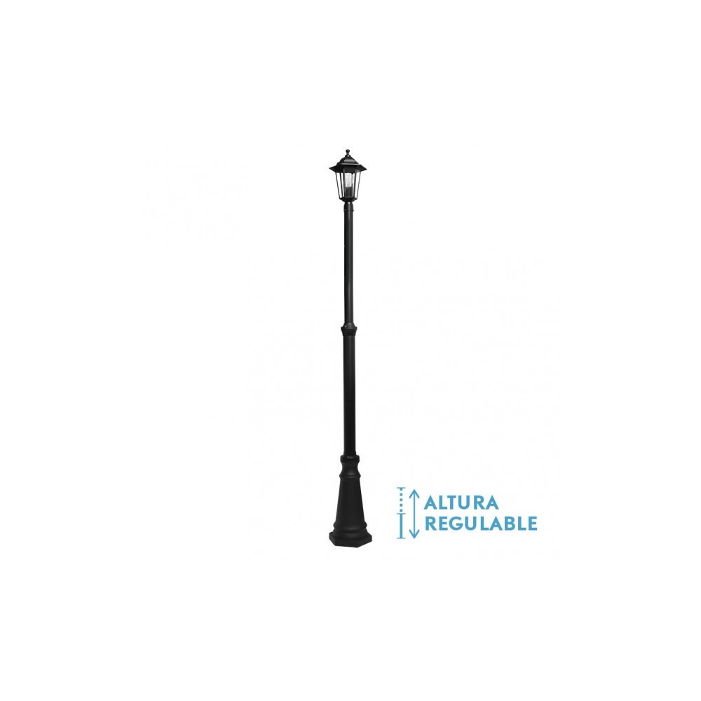 Exterior lamp Aluminium Auriga 1xe27 Black Ip44 220x20x20 Cm Regulable At Height