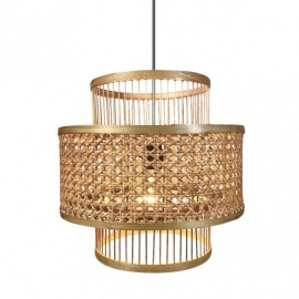 Bambu/ Rattan 1xe27 Bromelia Regx36x36 Cm