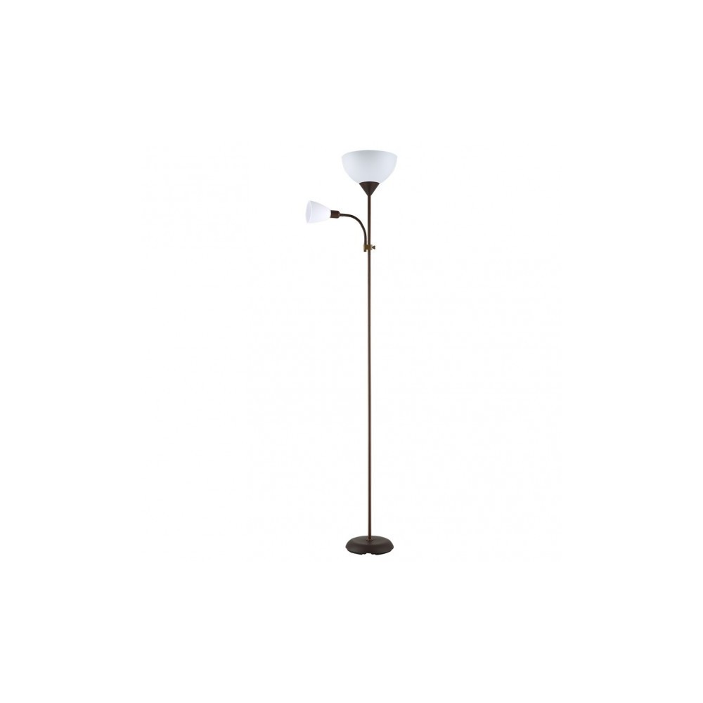 Pie de Salon Rigel 1xe27+1xe14 C/lector Marron 180x25,5x25,5 Cm