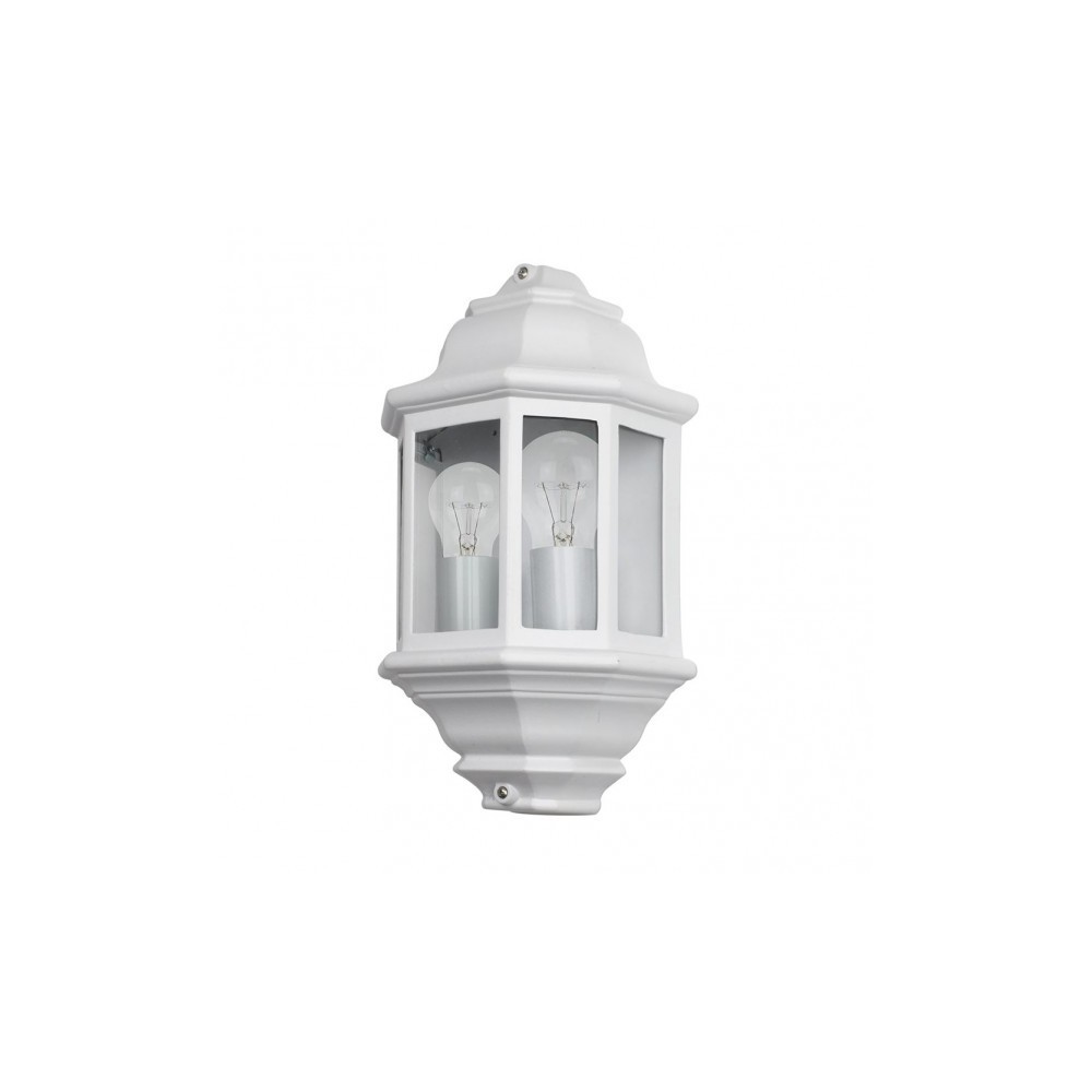 Lampada da parete da esterno in alluminio Shaula 2xe27 Bianco Ip44 38,5x22x12,5 Cm
