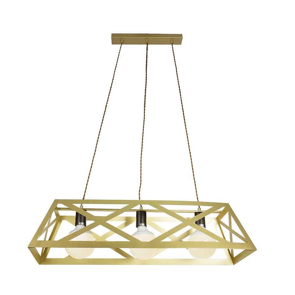 Rectangular model MELLI finish matt gold 3 lights Fabrilamp