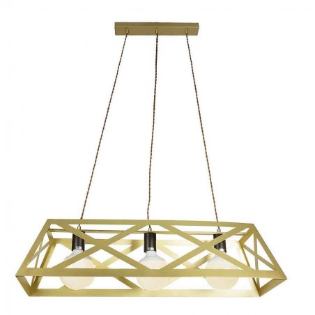 Rectangular model MELLI finish matt gold 3 lights Fabrilamp