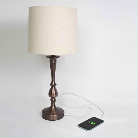 KHALIFA Port USB Marron avec écran Fabrilamp