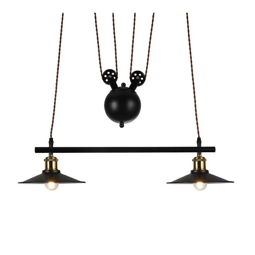 2-light linear lamp with Fabrilamp pulley system