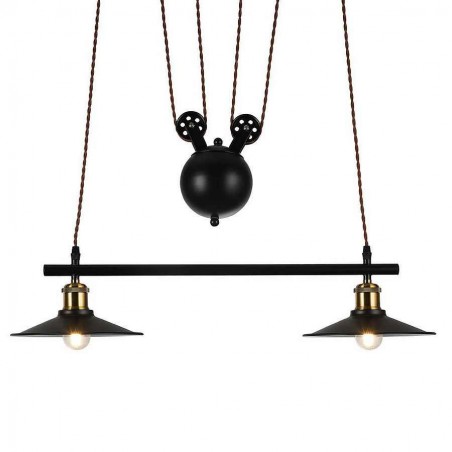 2-light linear lamp with Fabrilamp pulley system