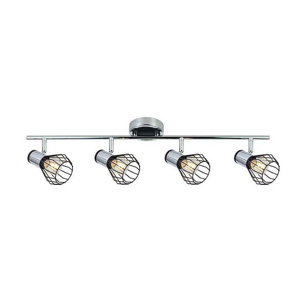 MATEO bath run 4 Cromo/black bulbs Fabrilamp