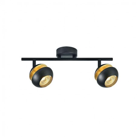 Regleta BEETHOVEN two black-gold bath spotlights, Fabrilamp