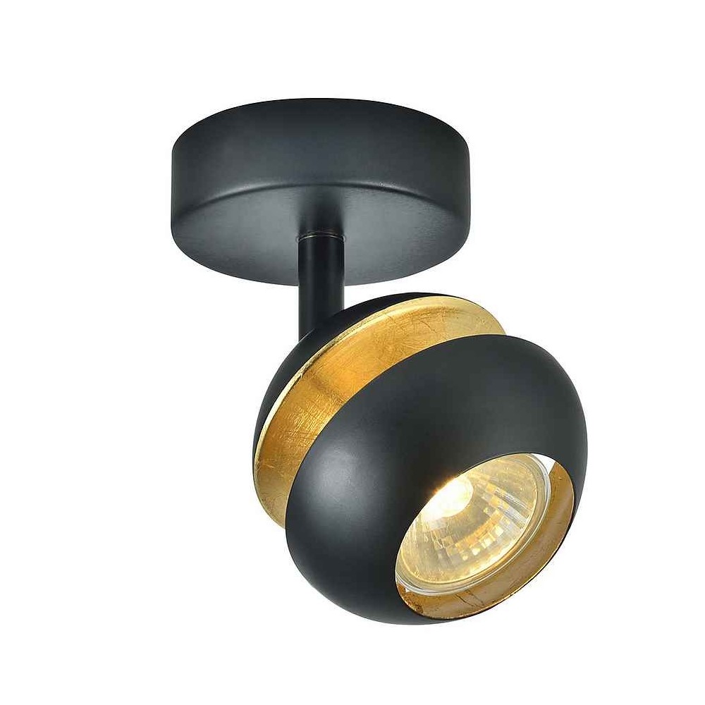 Foco negro-oro model BEETHOVEN for bathroom, Fabrilamp