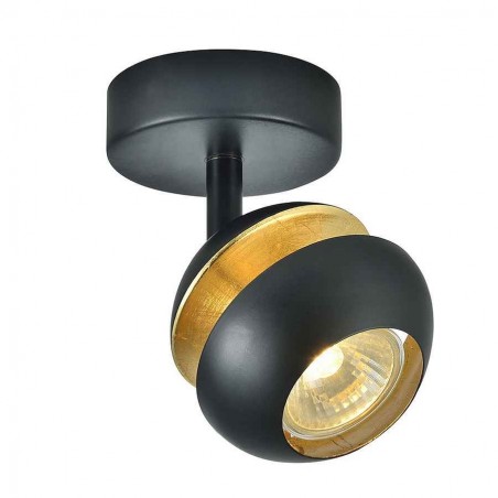 Foco negro-oro model BEETHOVEN for bathroom, Fabrilamp