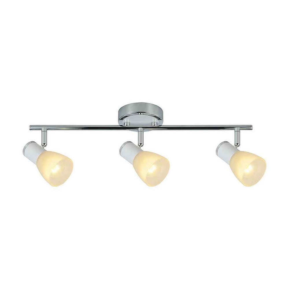 Regleta CHOLO Blanco Cromo Con 3 Focos Orientables Fabrilamp