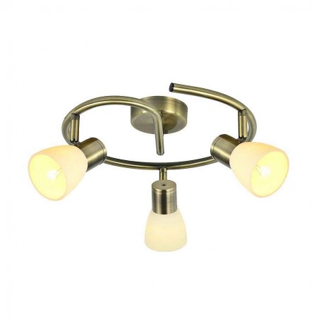 Bathroom Lighting Plafon CHOLO 3 bulbs Leather Fabrilamp
