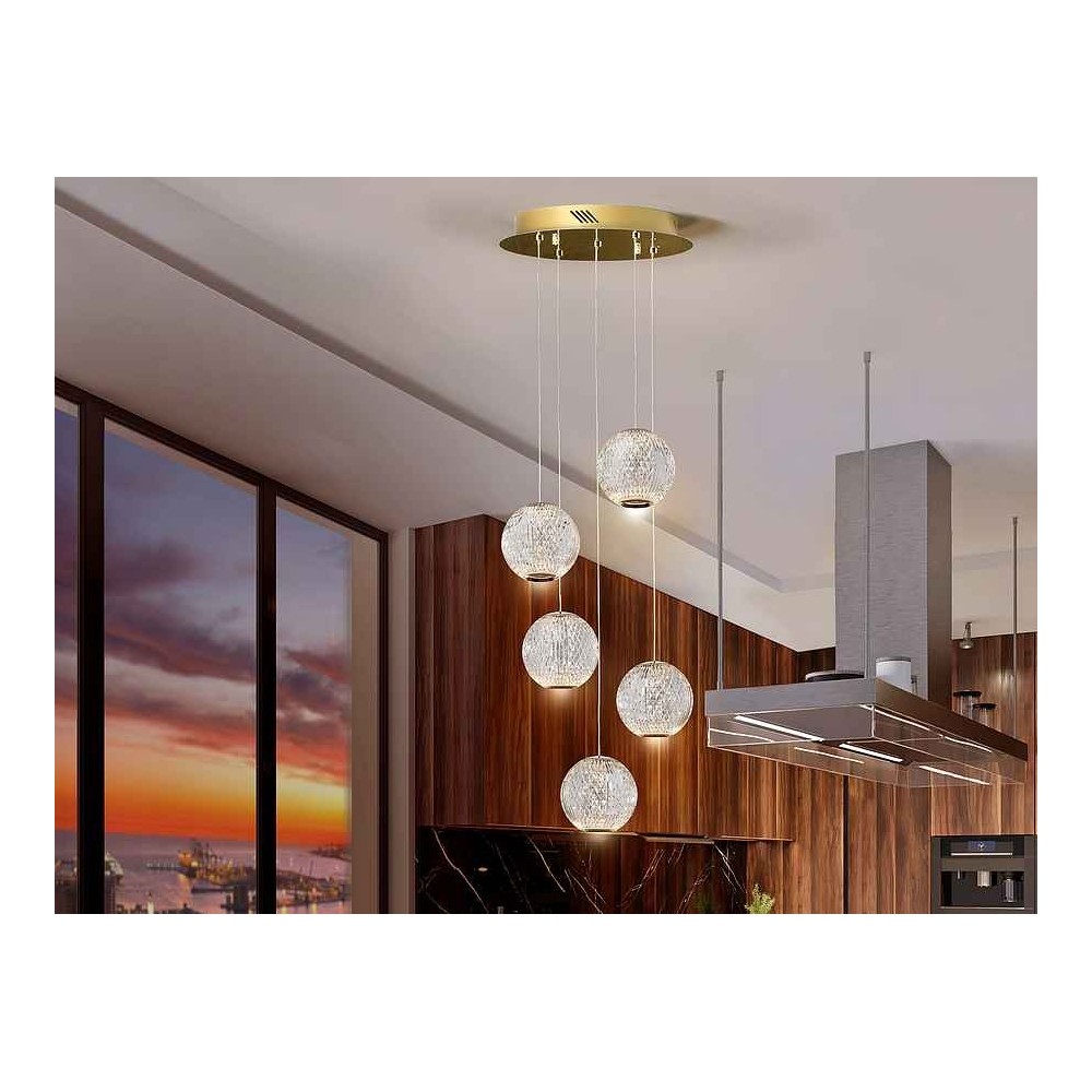 Lampara circular de 5L LED modelo AUSTRAL dorado Schuller