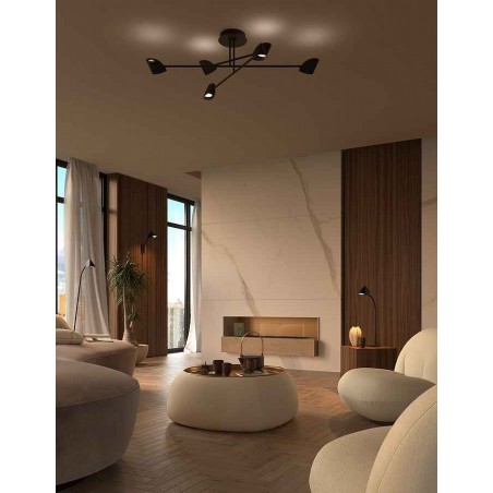 Semisoffitto CAPUCCINA led nero 44.5w MANTRA