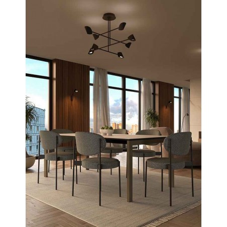 Lampada da soffitto modello CAPUCCINA led nero integrato MANTRA