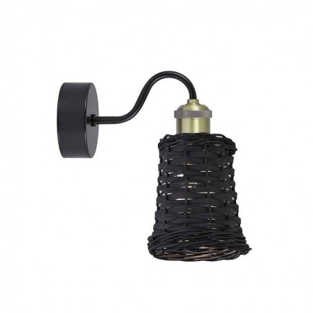 ALEXIA black wall attachment with wicker screen AJP