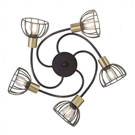 Soffitto per lampadina E14 modello BERMEO nero opaco AJP