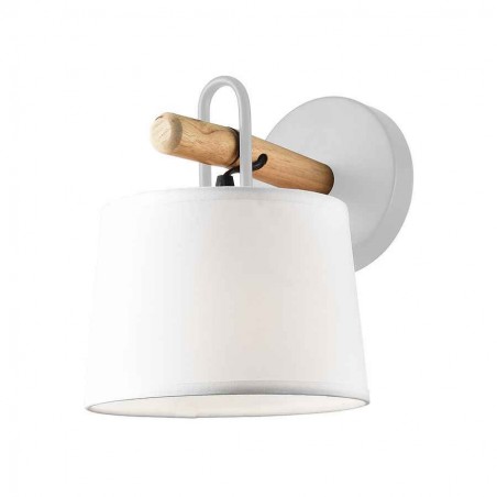 Aplique blanco-madera modelo AROLAS con pantalla ALEMAR