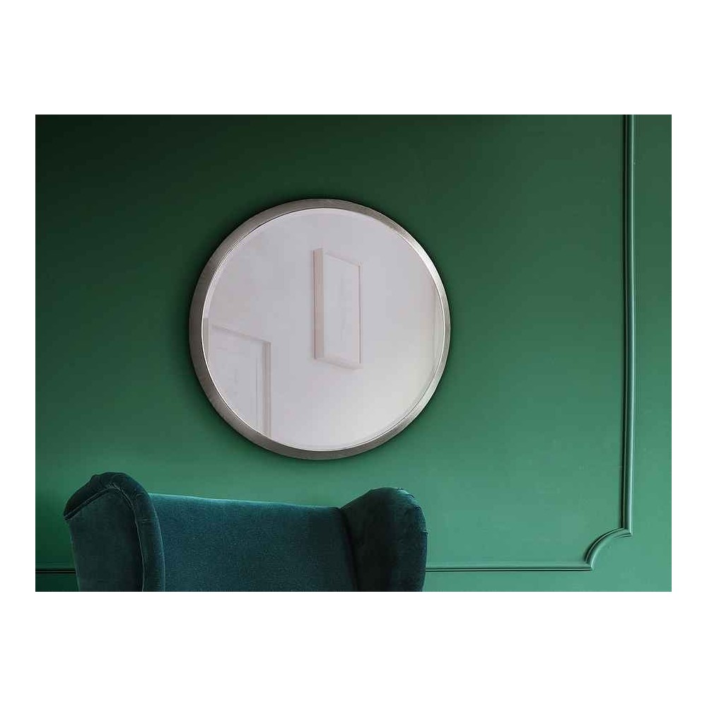 Silver round mirror ARIES 54 cm SCHULLER